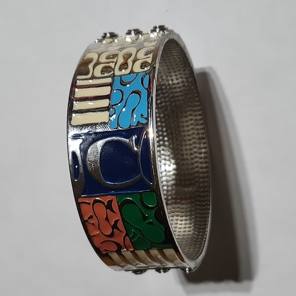 Coach multicolor signature C bangle bracelet